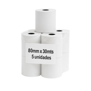 ROLLO TERMICO 80mm x 30mts x 5u